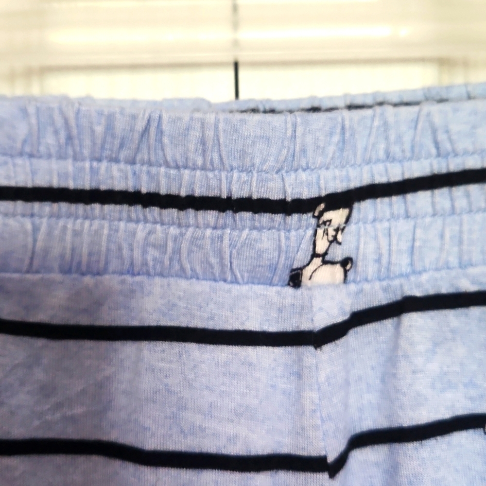 Peanuts Snoopy Cozy Pajama Shorts | Medium | Blue Striped Lounge Shorts - Picture 7 of 10